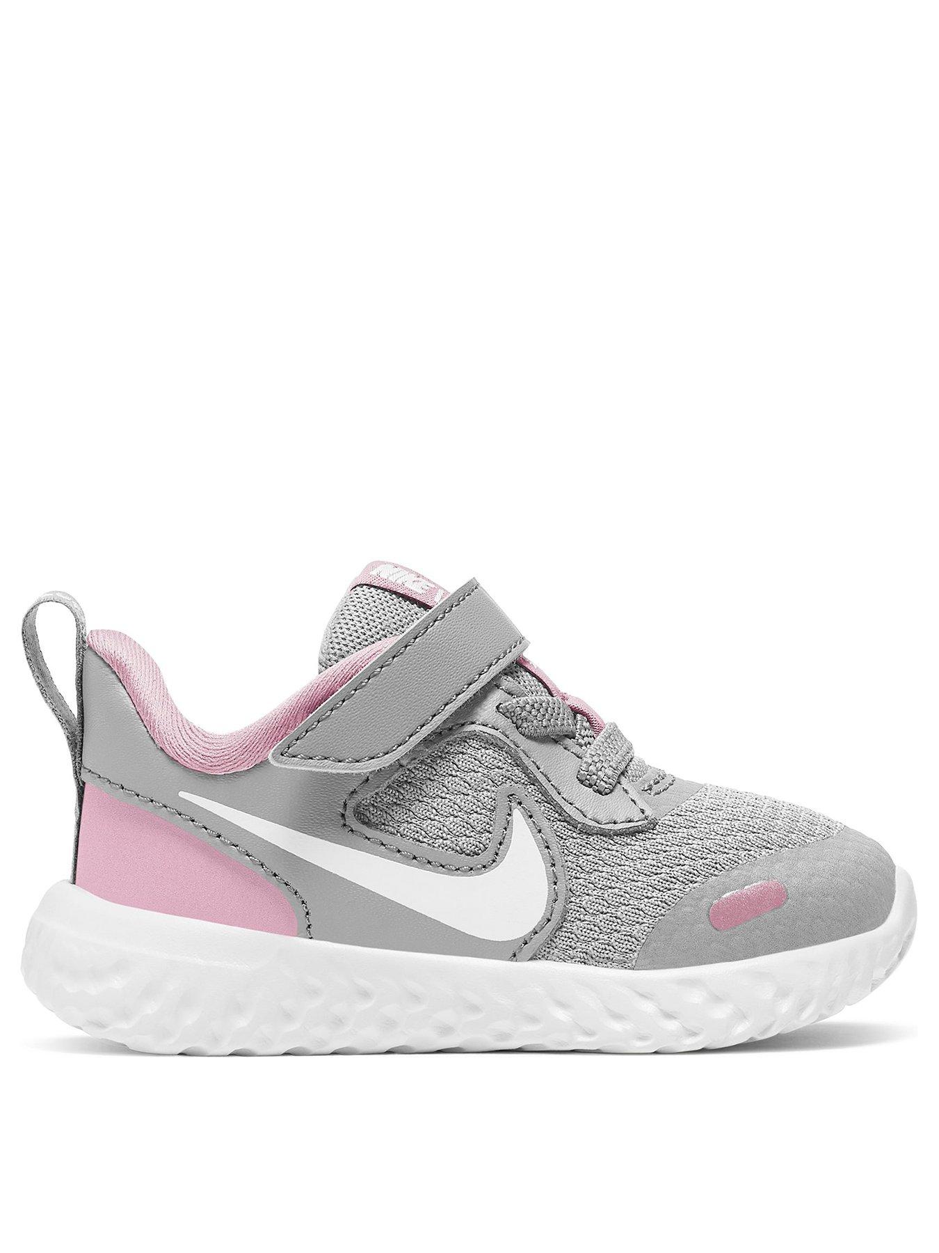 Nike Revolution 5 Infant Trainer - Grey/Pink | very.co.uk
