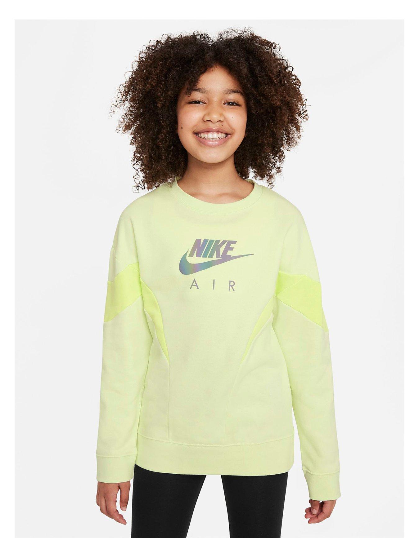 Kids NSW Girls Air French Terry Crew Sweat Top - Green