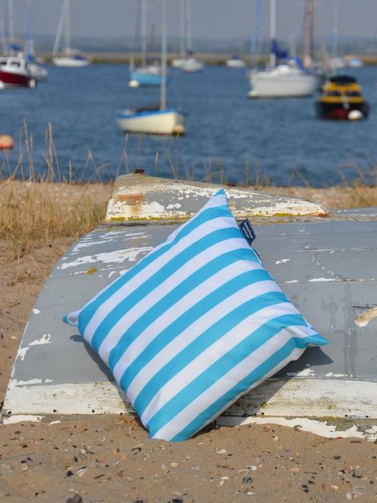 stillFront image of navigate-coast-outdoor-cushion-with-aqua-stripe