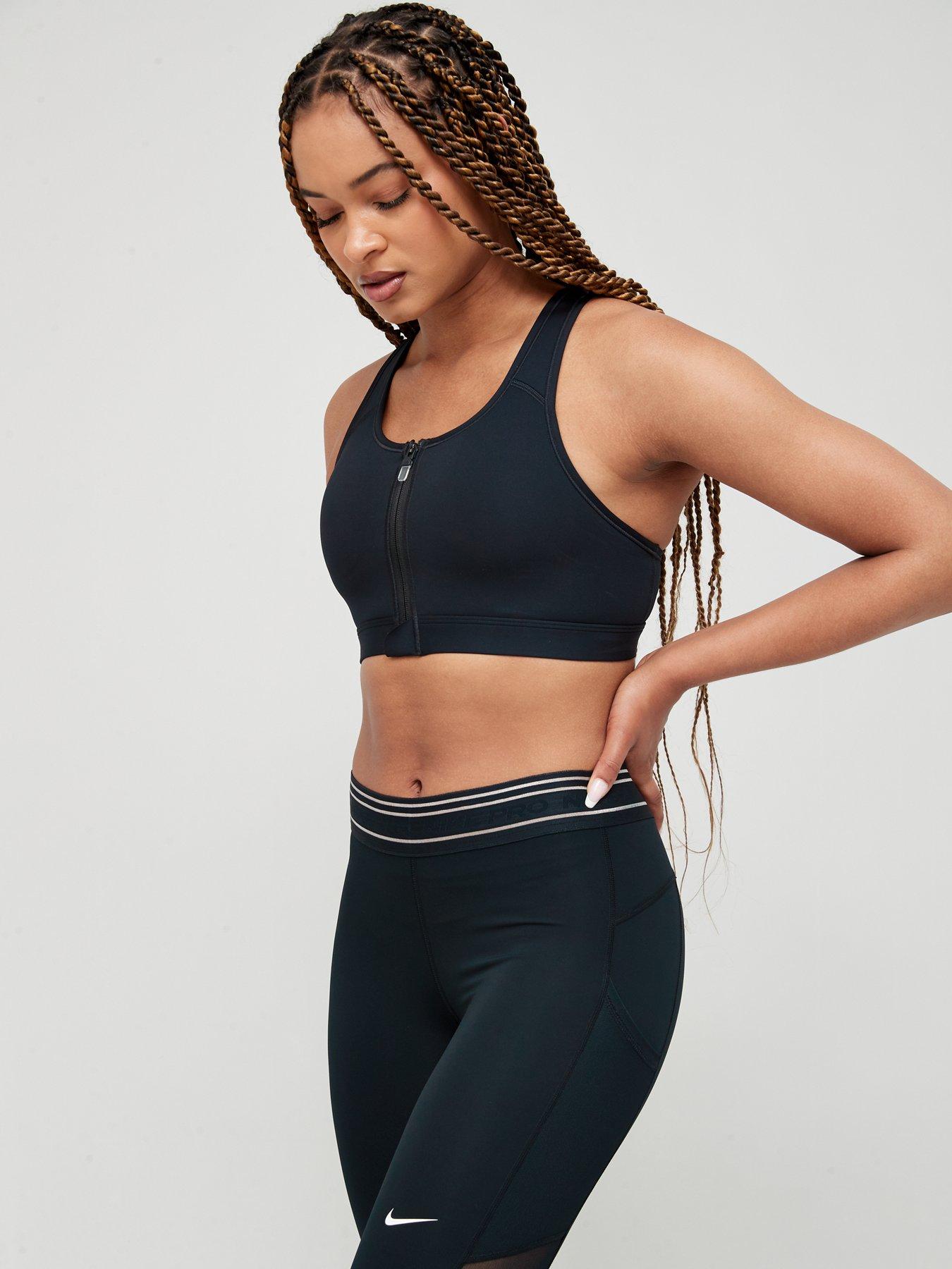 Nike Medium Support Zip Front Bra - Black