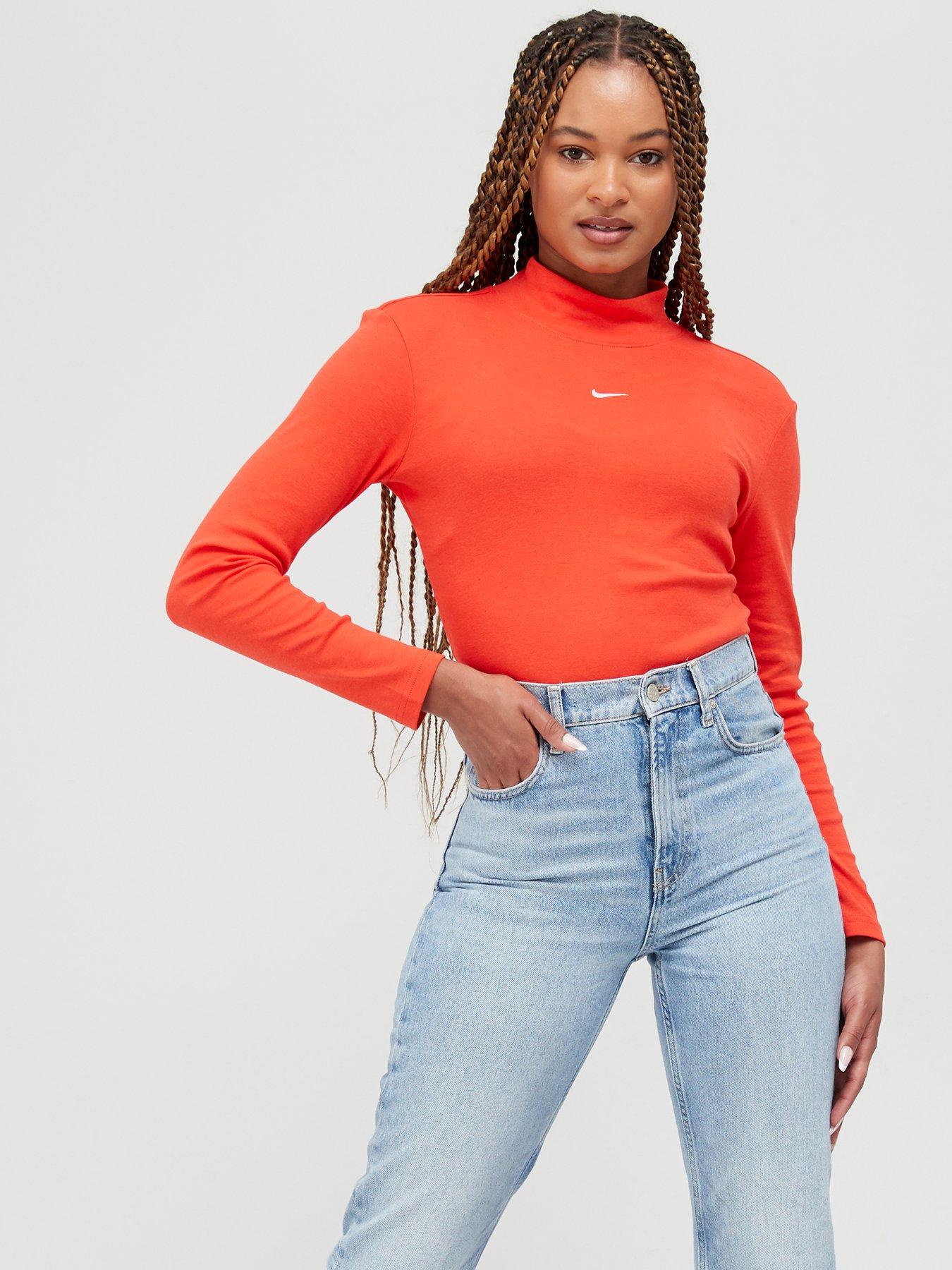 nike ribbed high neck top