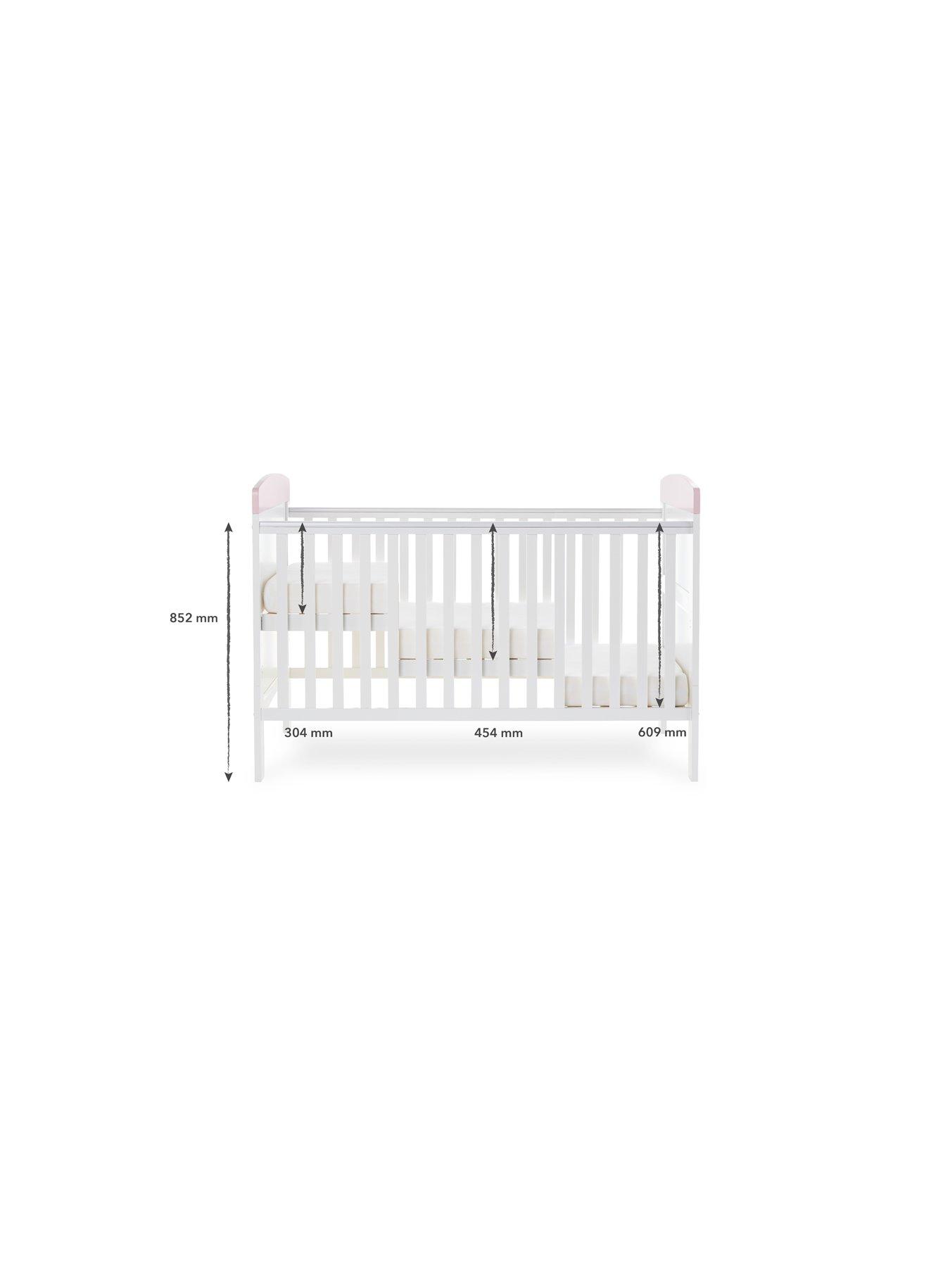 Image 6 of 6 of Obaby Grace Inspire Cot Bed Me &amp; Mini Me Elephants - Pink