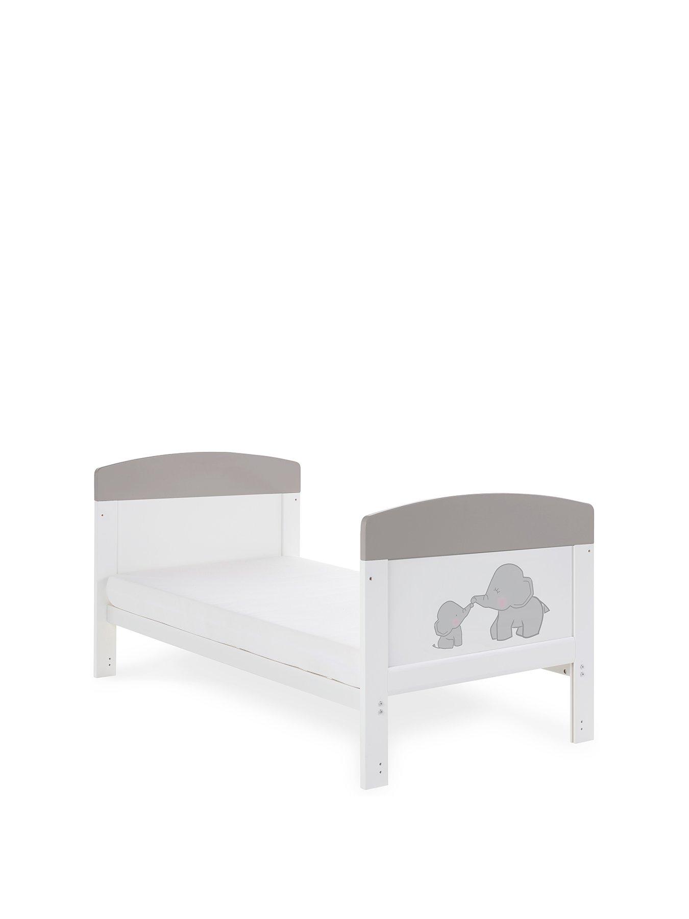 Obaby Grace Inspire Cot Bed Me Mini Me Elephants Grey Very