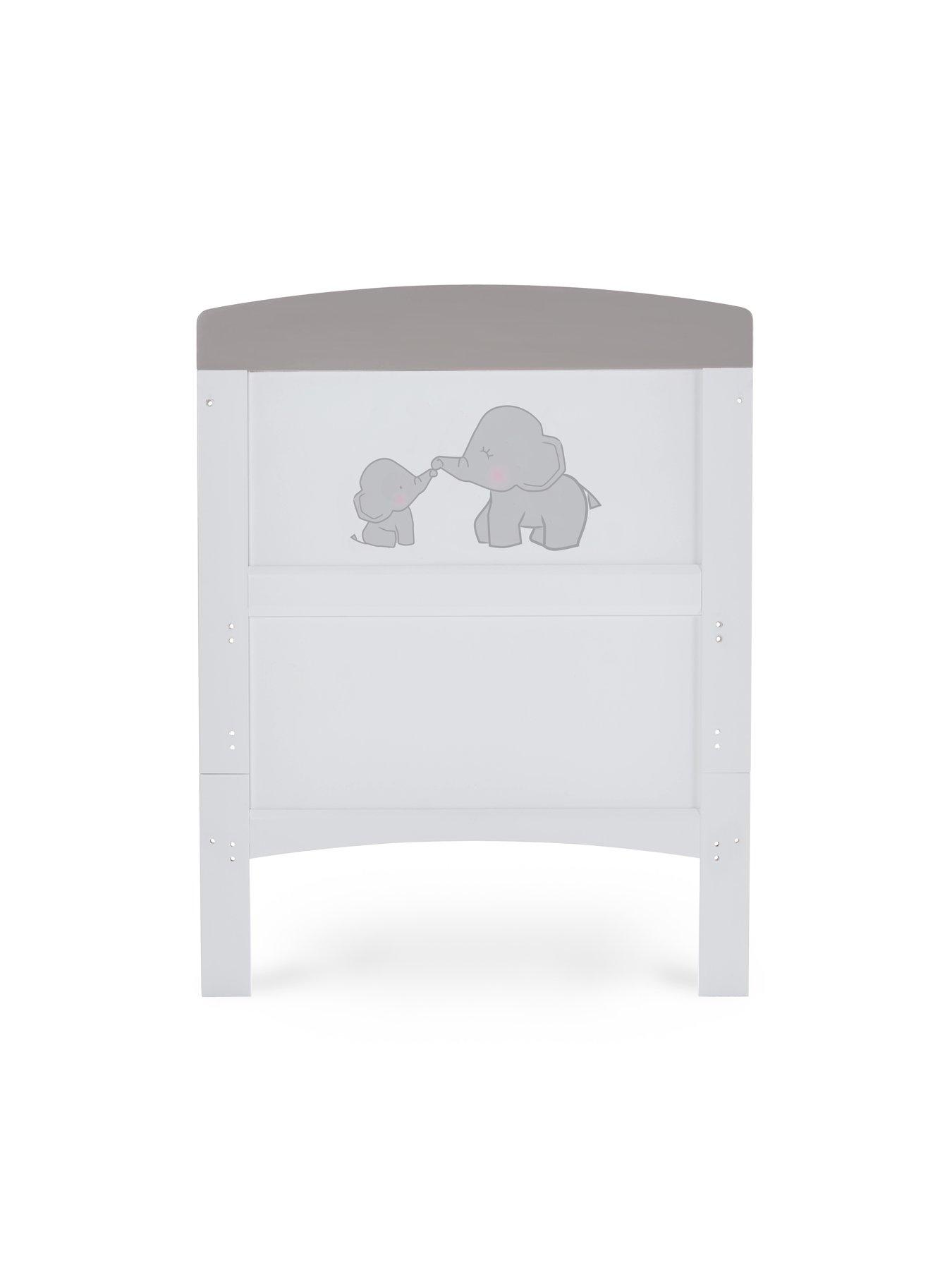 Obaby Grace Inspire Cot Bed Me Mini Me Elephants Grey Very