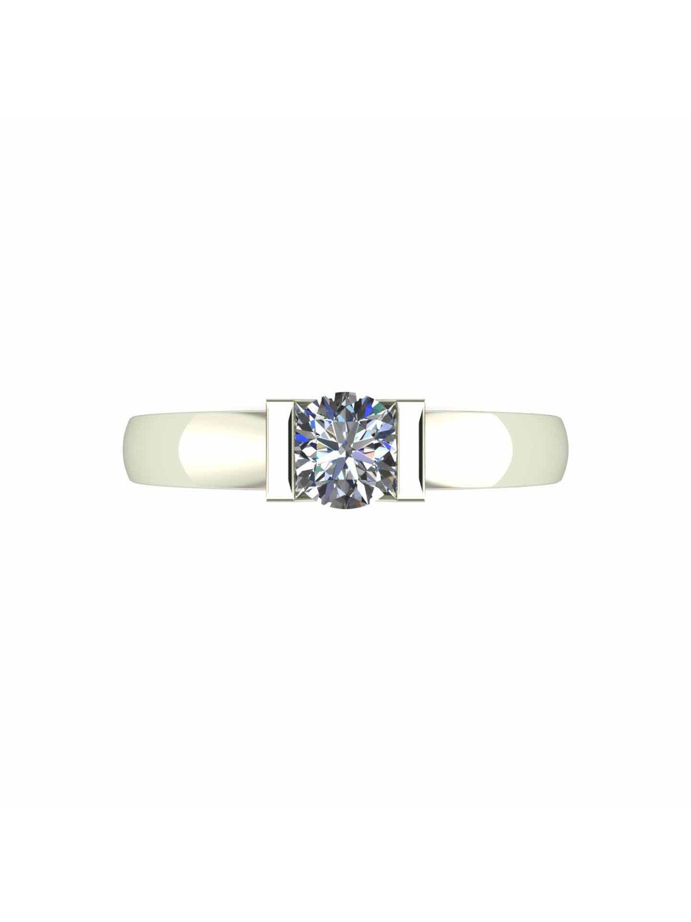 Women 9ct White Gold 0.50ct Equivalent Tension Set Solitaire Ring