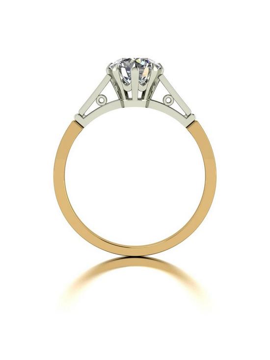 stillFront image of moissanite-9ct-gold-100ct-equivalent-solitaire-ring
