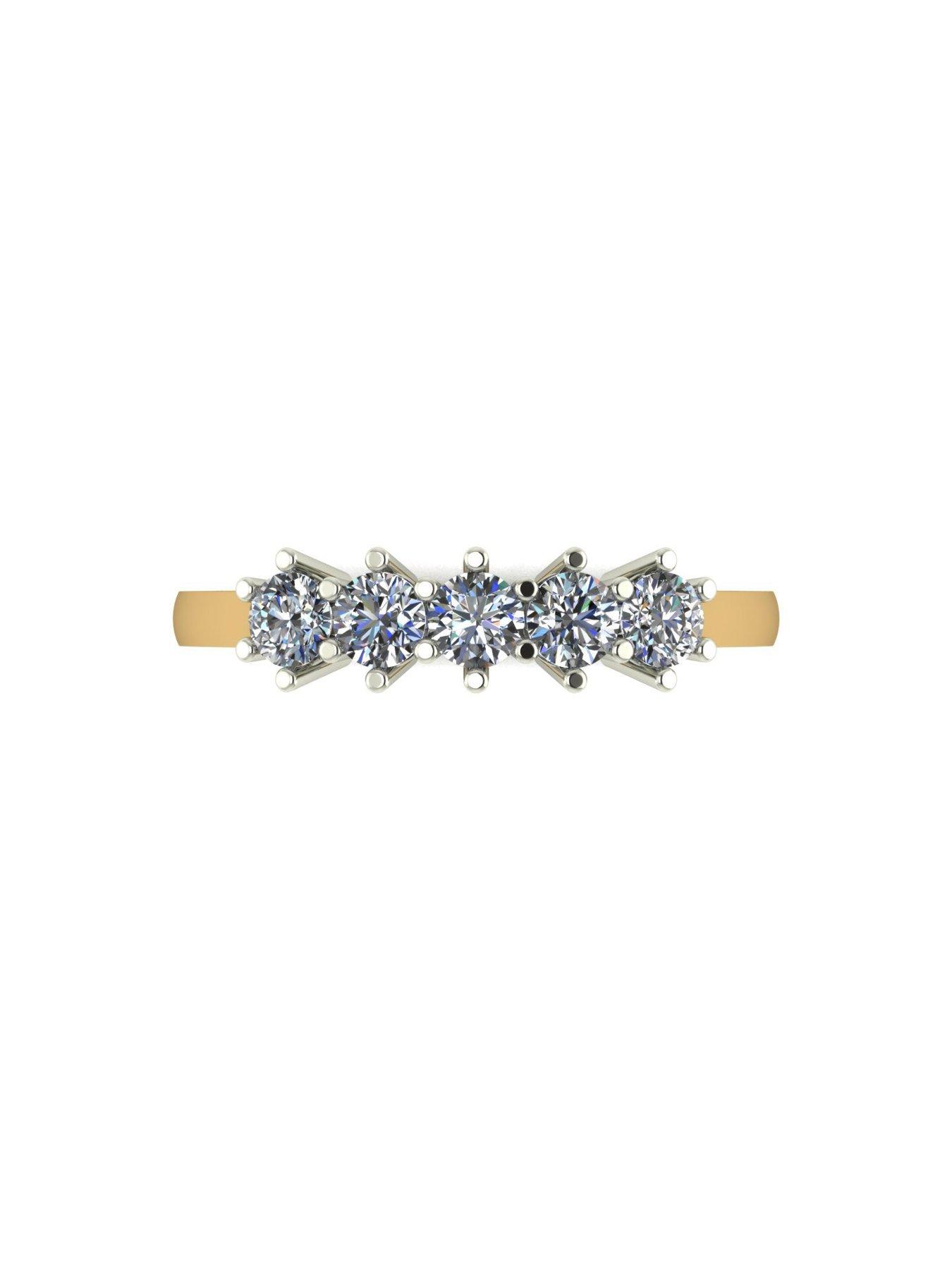 Image 4 of 5 of Moissanite 9ct Gold 0.50ct Total Five Stone Eternity Ring