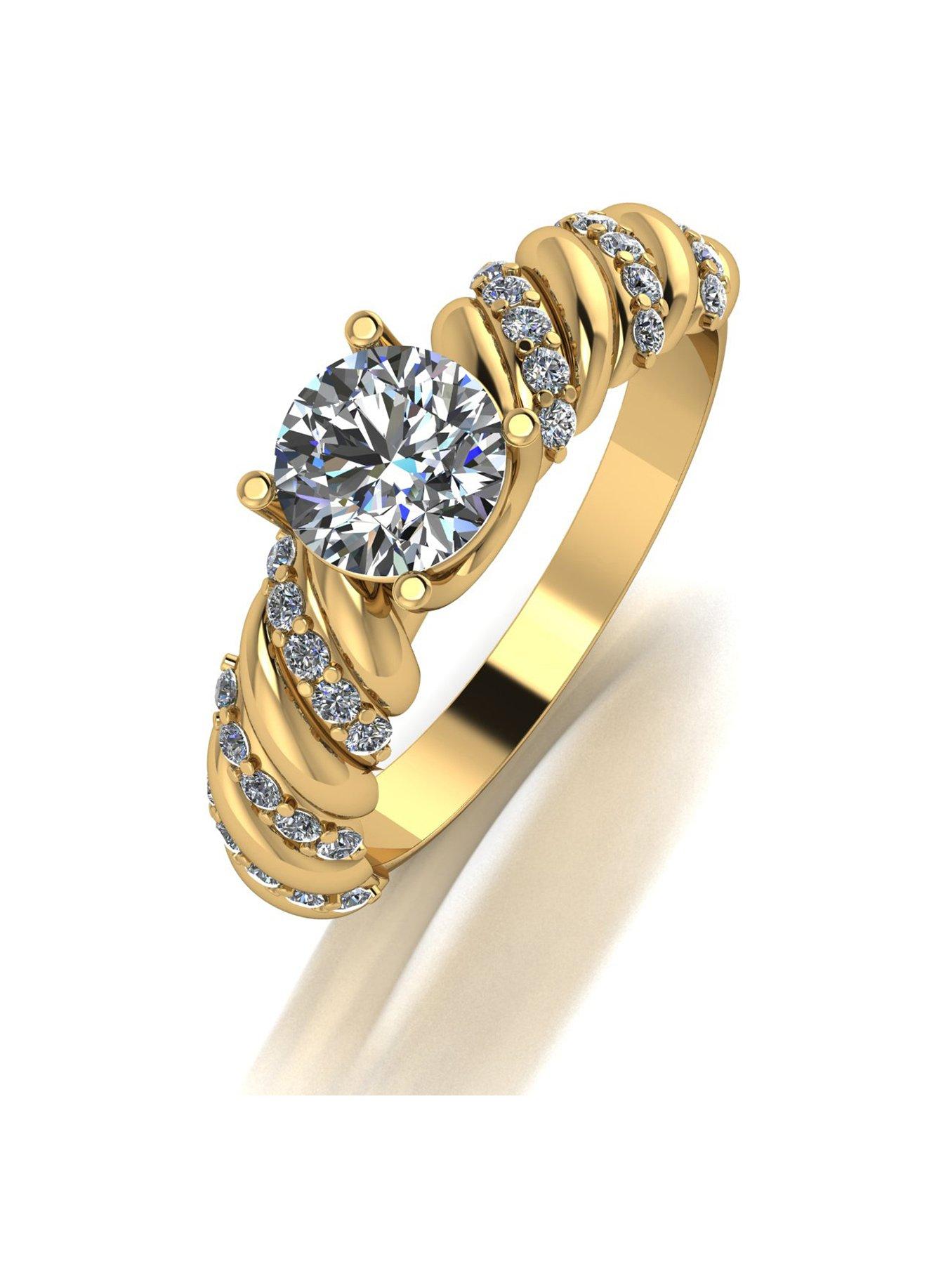 Product photograph of Moissanite 9ct Gold White 1 30ct Total Moissanite Solitaire Ring from very.co.uk