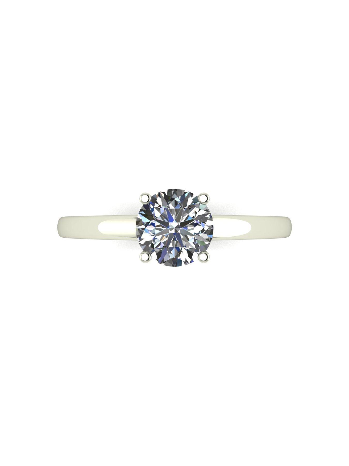Jewellery & watches Lady Lynsey Moissanite 9ct White Gold 1.00ct Solitaire Ring