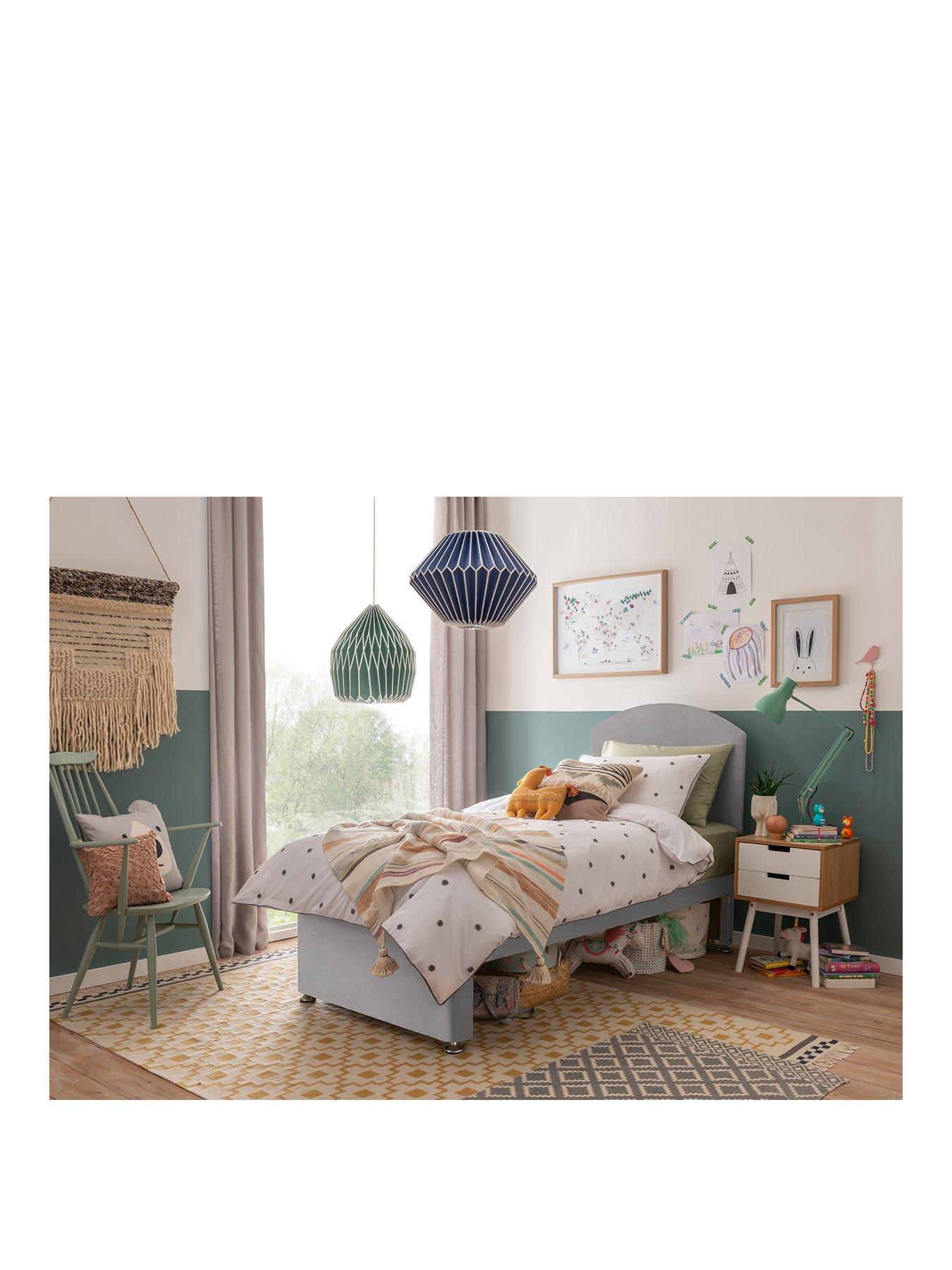 Product photograph of Silentnight Kids Maxi Store Velvet Divan Bed Set Sprung Mattress And Headboard Included from very.co.uk