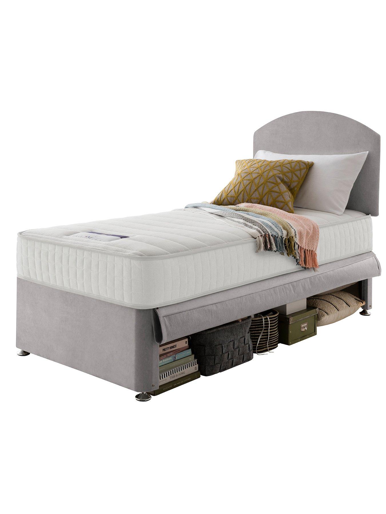 Silentnight Kids Maxi Store Velvet Divan Bed Set, Sprung Mattress and