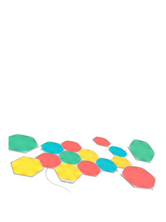front image of nanoleaf-shapes-hexagons-starter-kit-15-pk