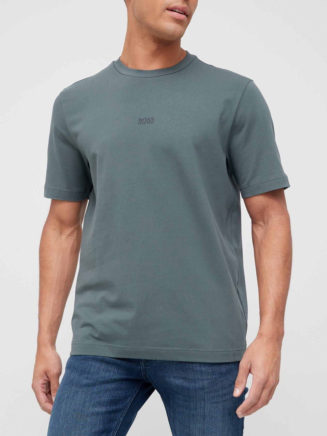 BOSS Tchup Centre Logo T-Shirt - Dark Green | very.co.uk