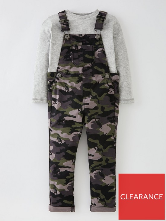 back image of mini-v-by-very-boys-dino-camo-twill-dungaree-and-t-shirtnbspset