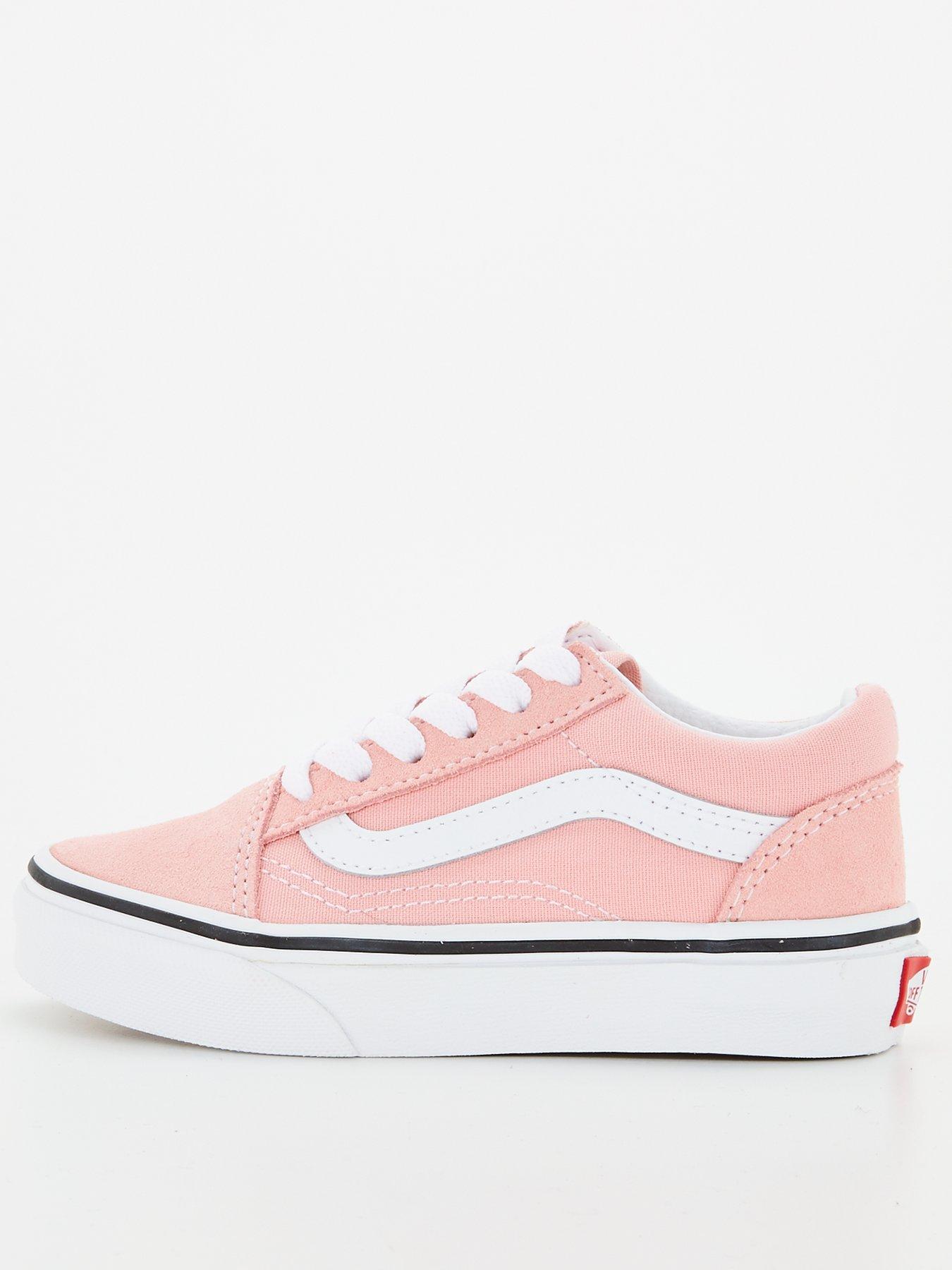 Vans Kids Girls Old Skool Trainer Pink White Very