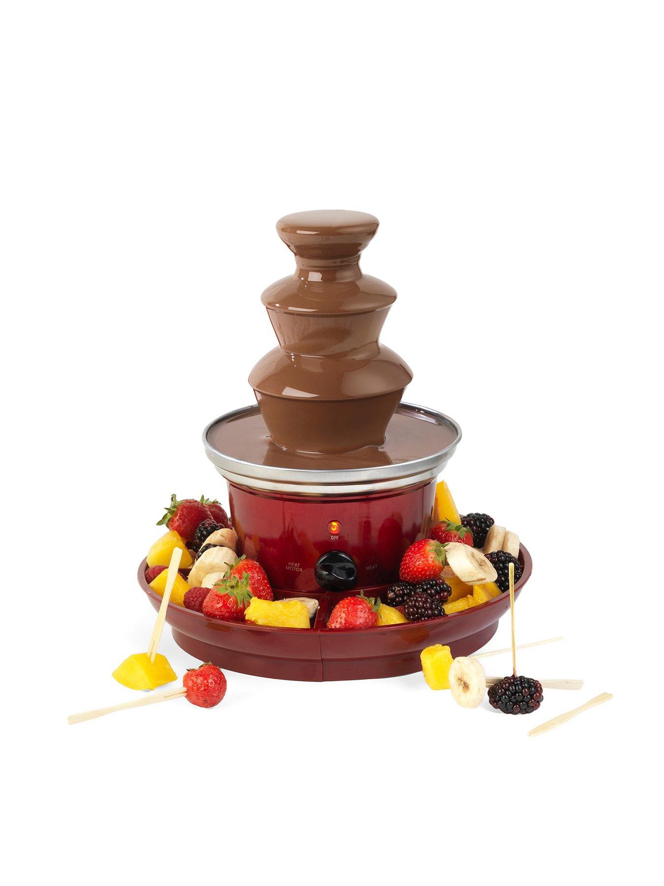 Giles & Posner Chocolate Fountain EK3428G with Fruit Tray and 100 Bamboo  Skewers
