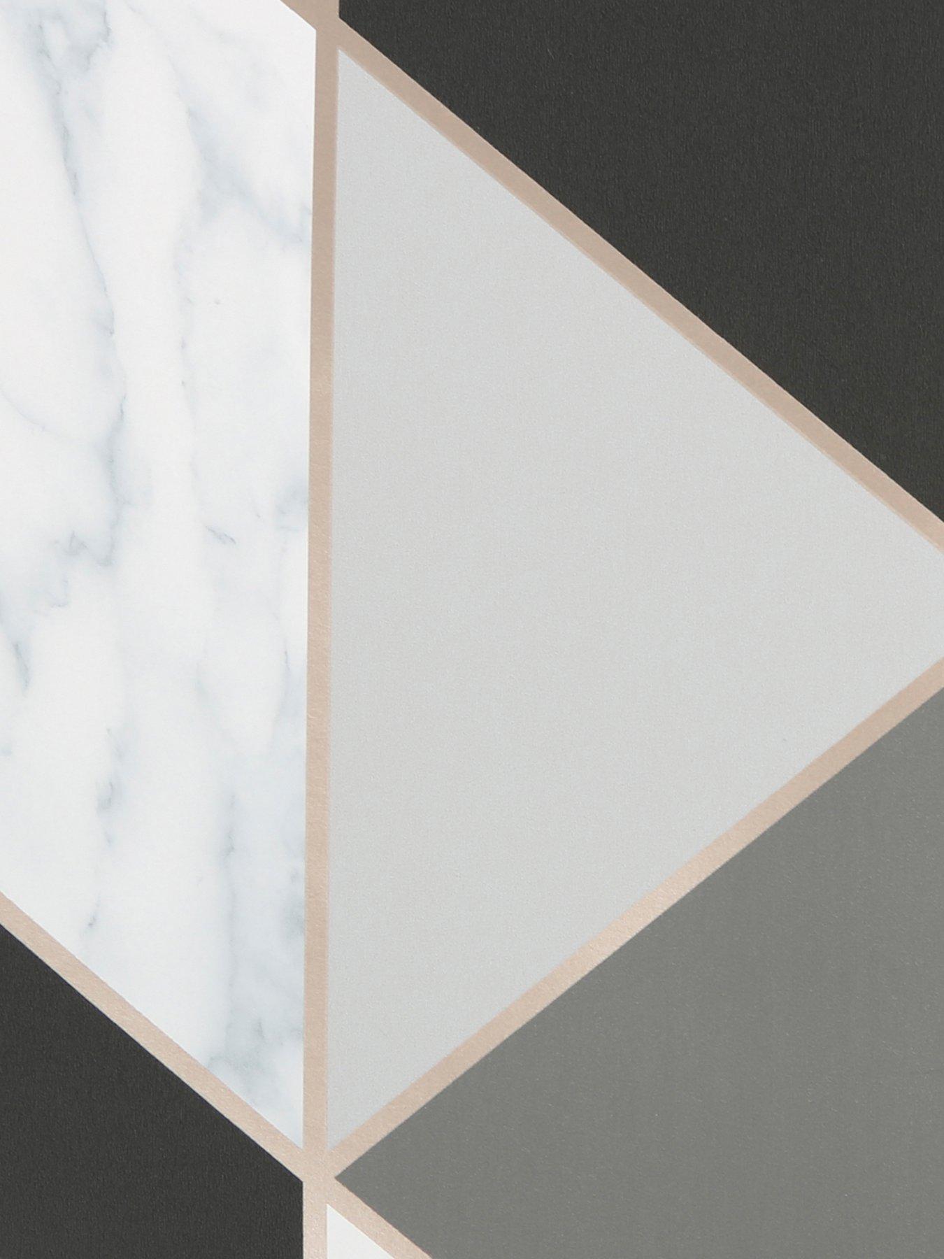 Sublime Marble Geo Charcoal Wallpaper|