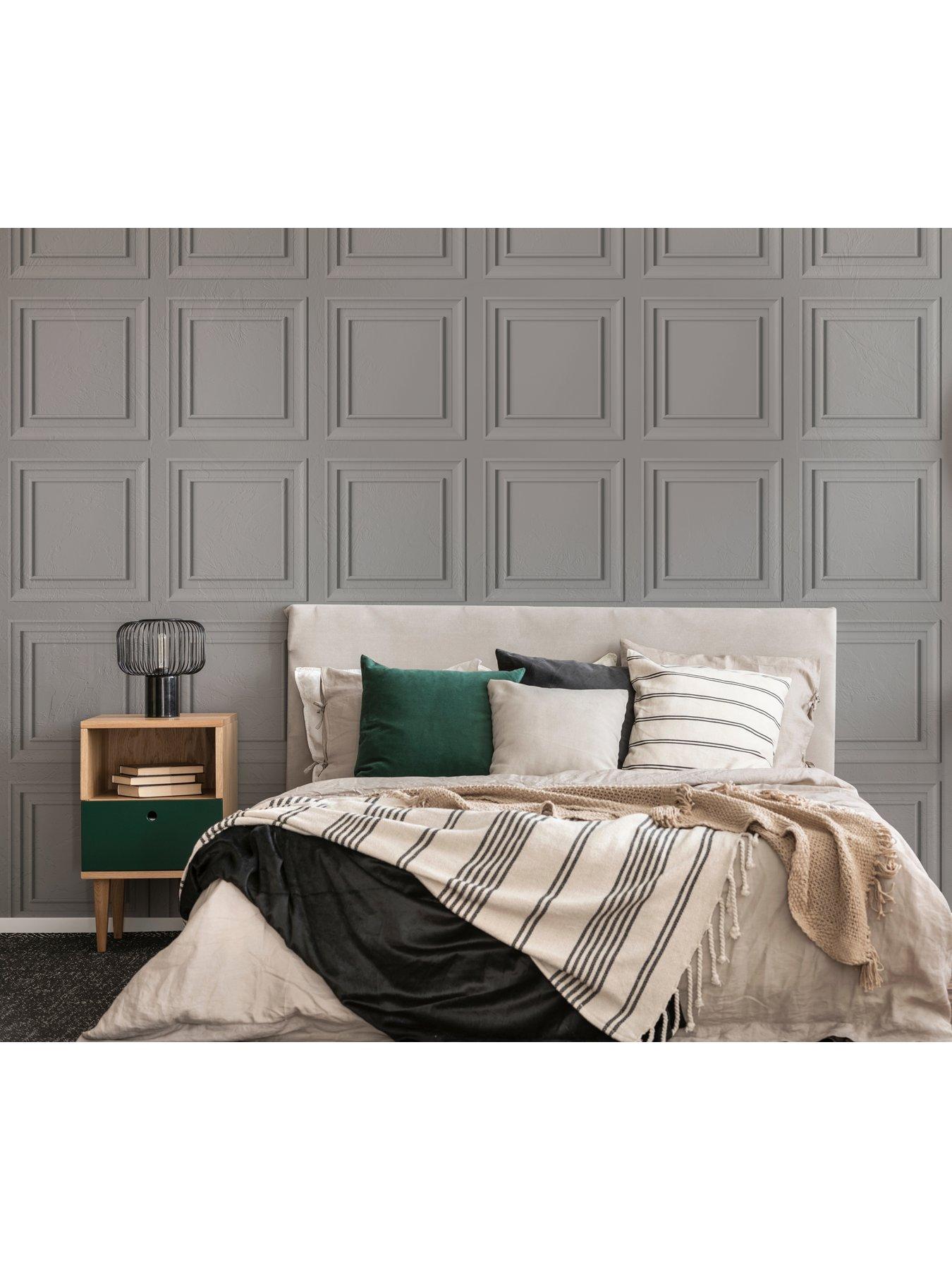 undefined Wood Panel Grey Wallpaper