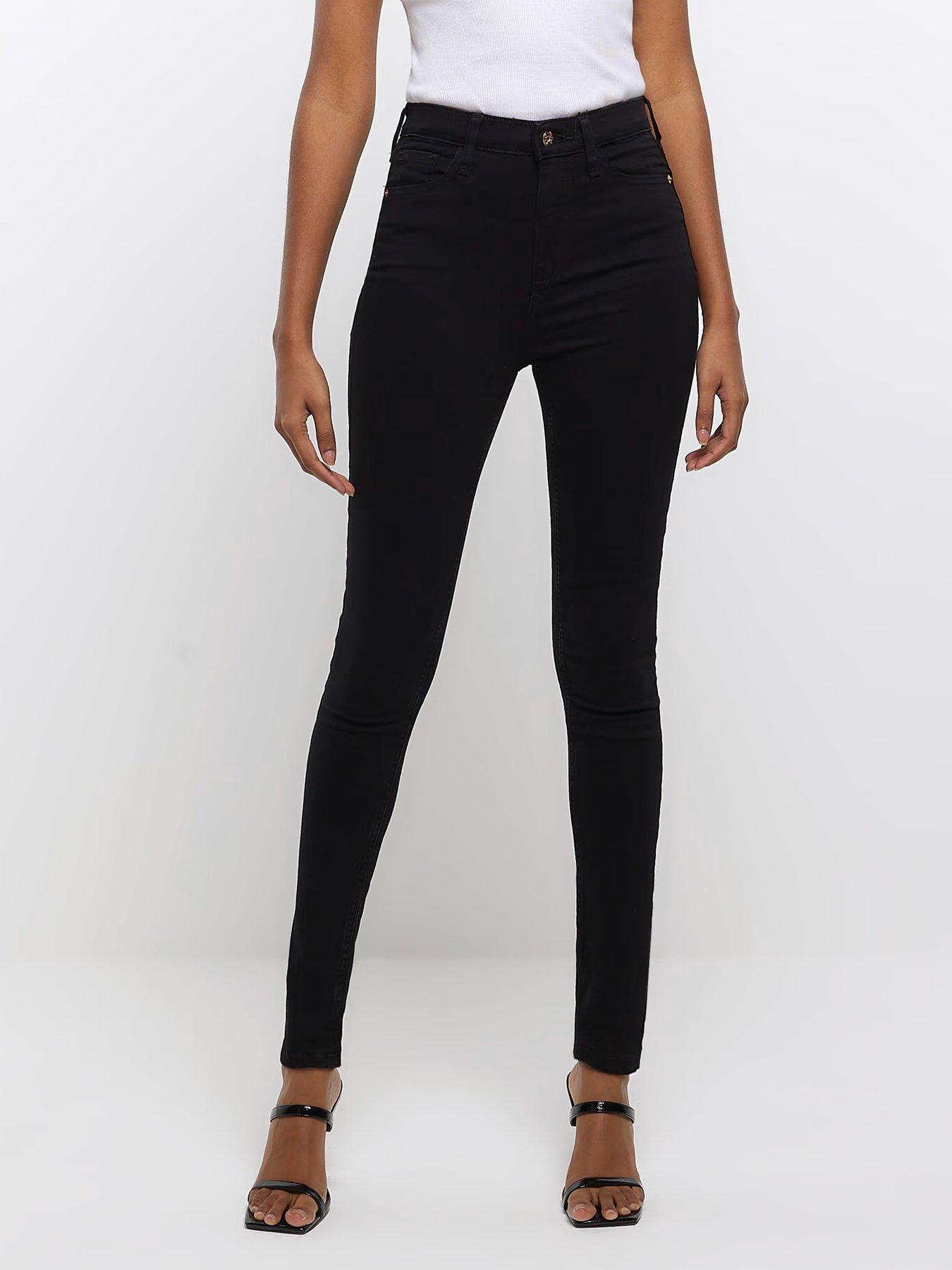 River Island High Rise Skinny Jean - Black