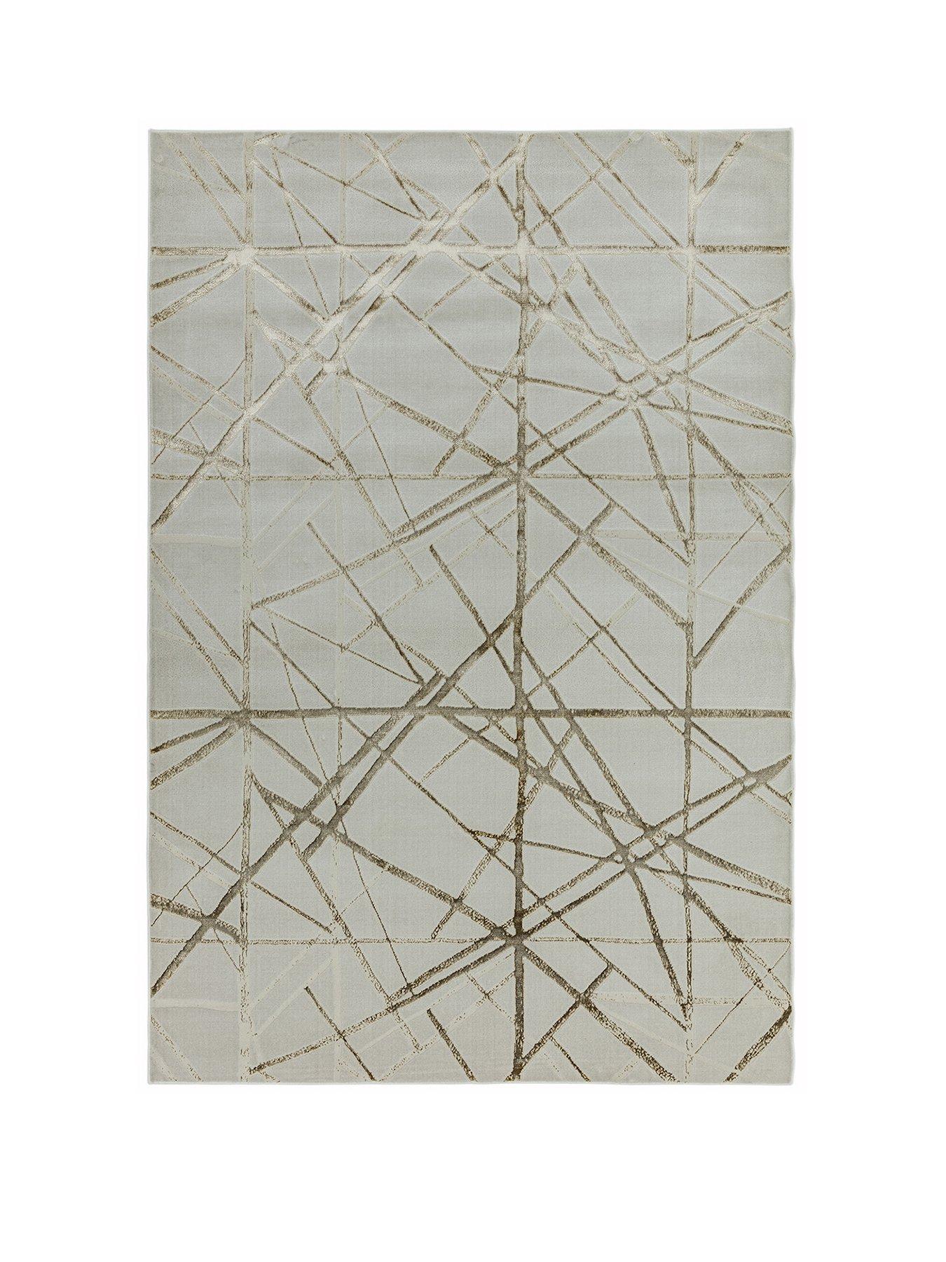 Product photograph of Asiatic Aurora Rug - Silver Gold from very.co.uk