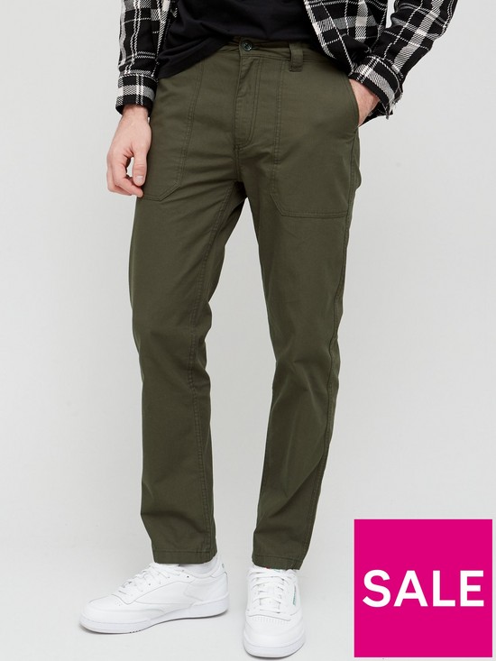 front image of very-man-ripstop-utility-trouser-khaki
