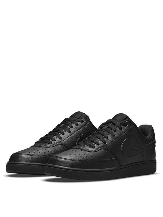 front image of nike-court-vision-low-black