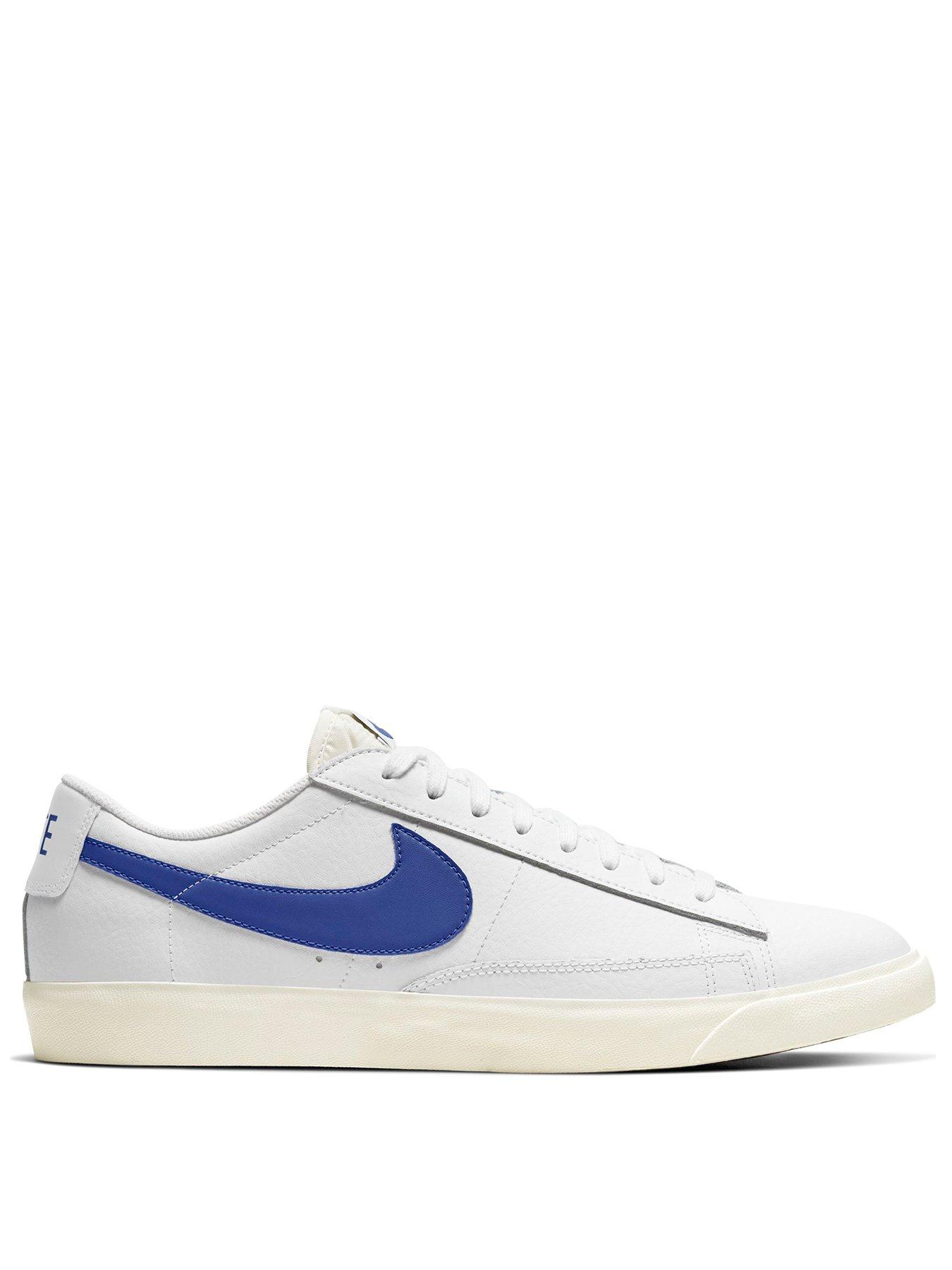 Nike Blazer Low Leather - White/Blue | very.co.uk