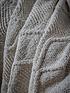  image of gallery-chenille-knit-cable-throw-melange-grey