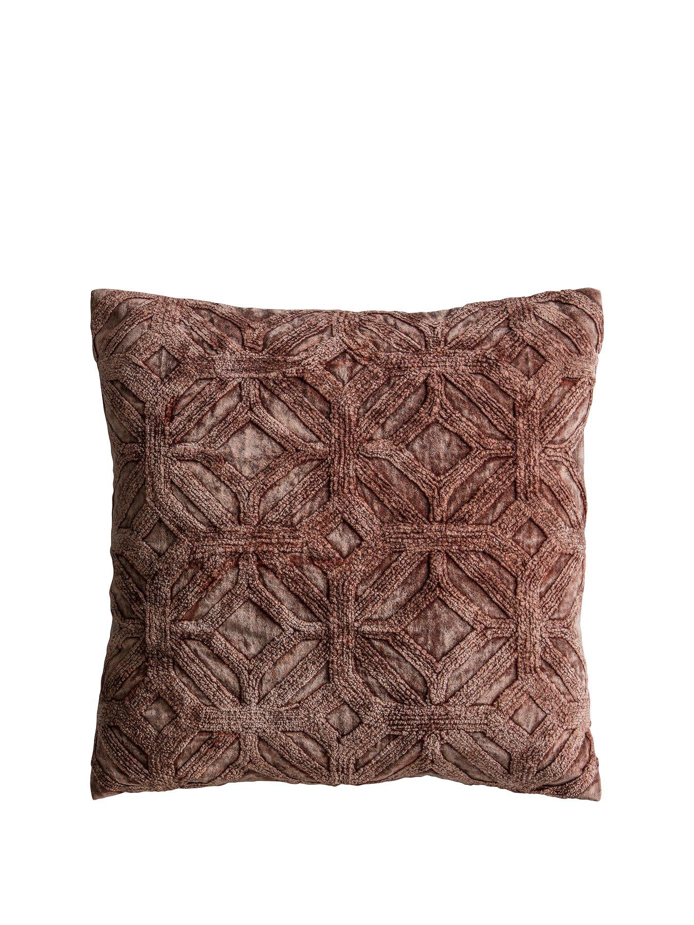 Product photograph of Gallery Velvet Washed Cushion - Brick from very.co.uk