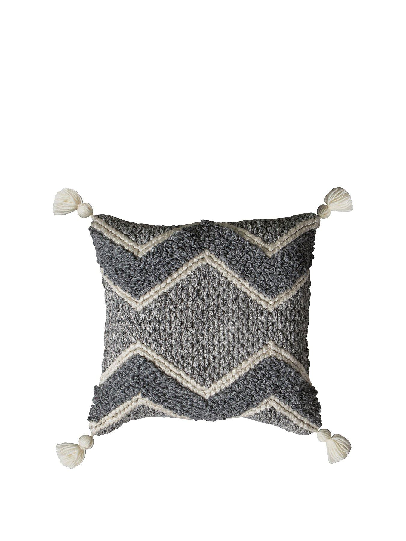 Product photograph of Gallery Habana Cushion - Grey Cream from very.co.uk