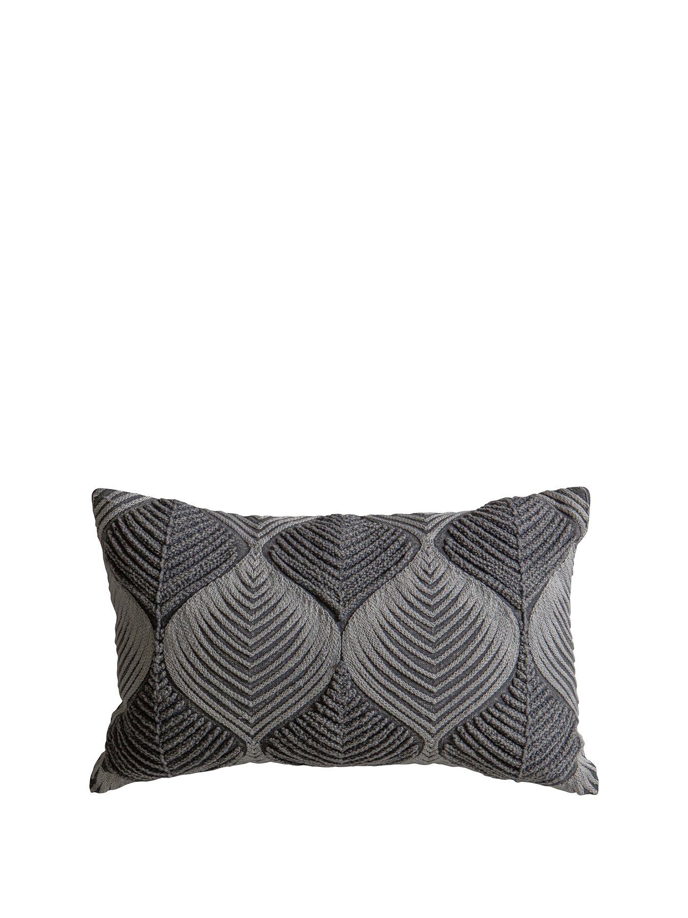Product photograph of Gallery Wave Tonal Embroidered Cushion from very.co.uk