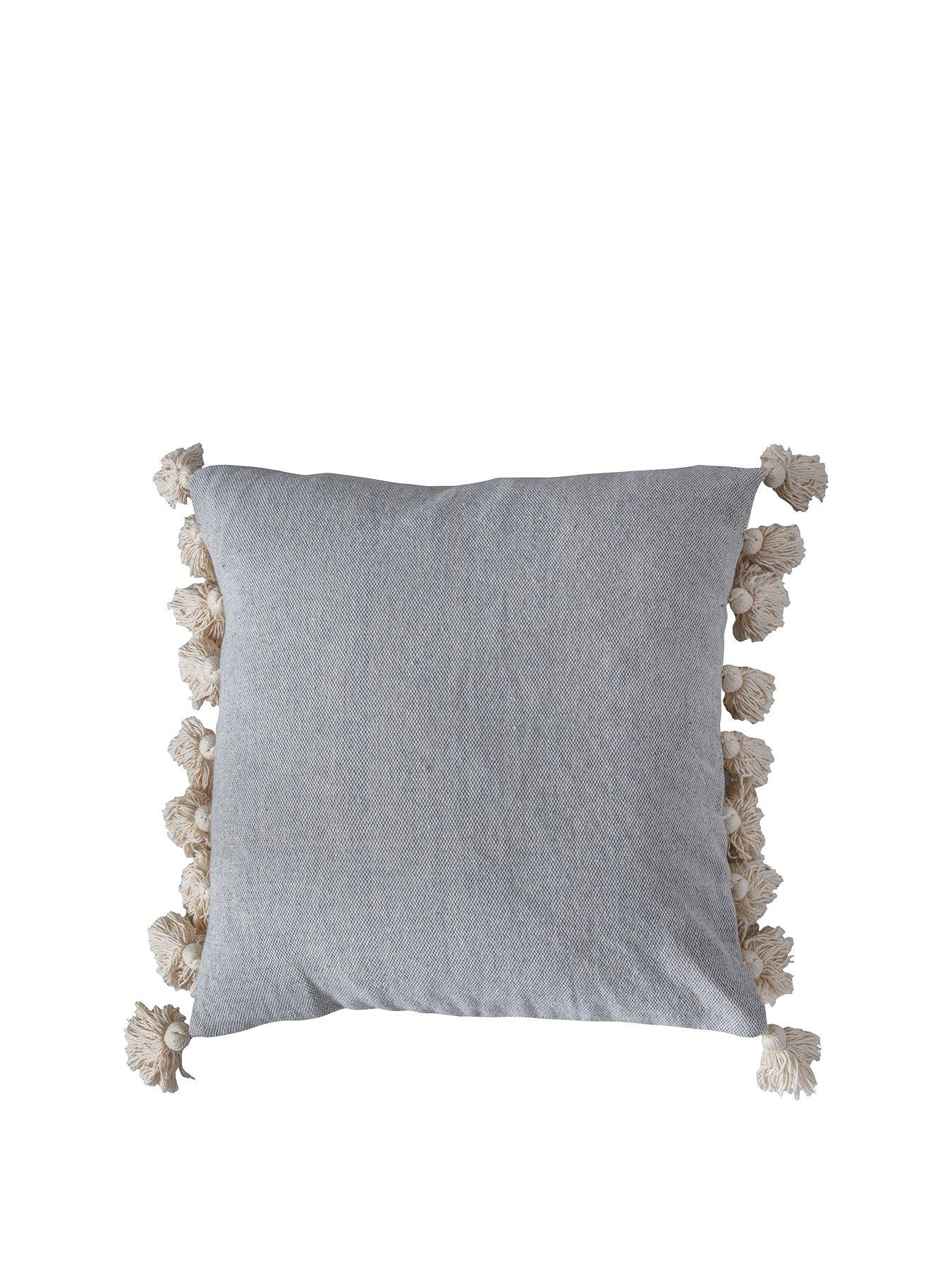 Product photograph of Gallery Cotton Tassel Cushion - Natural from very.co.uk