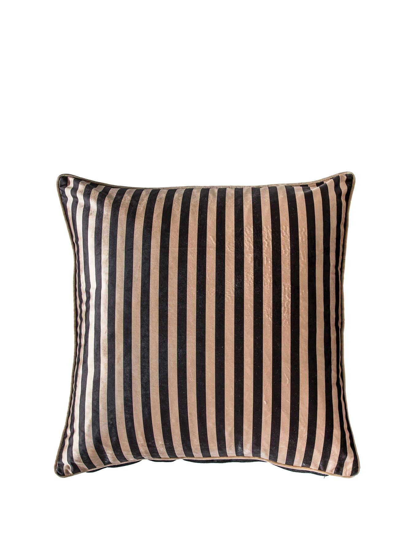 Product photograph of Gallery Humbug Cushion - Gold from very.co.uk