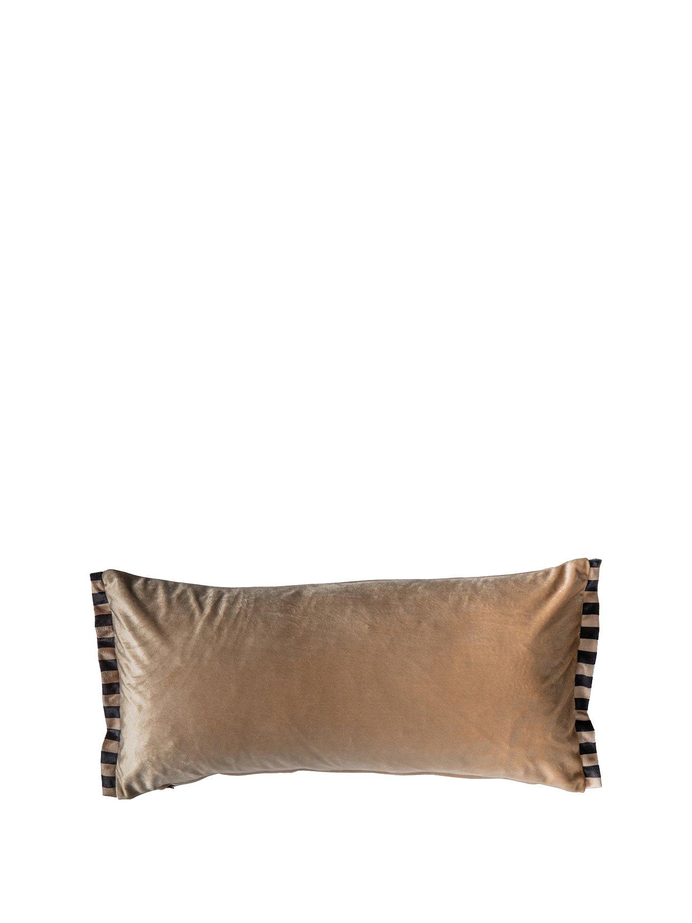 Product photograph of Gallery Candy Velvet Oxford Cushion - Gold from very.co.uk
