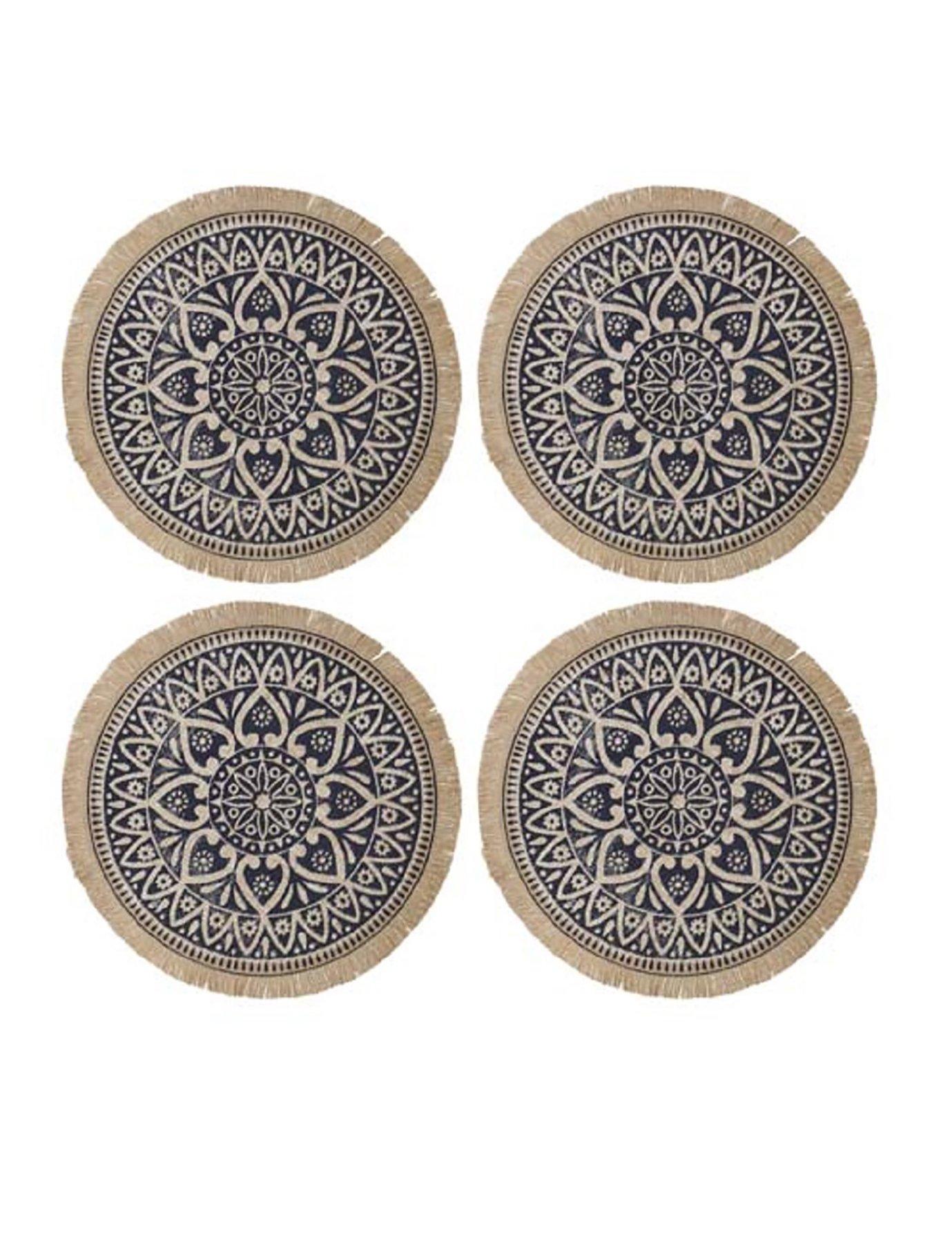 KitchenCraft Hessian Blue Set Of 4 Placemats very.co.uk