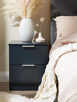 Product photograph of Very Home Ladner 2 Drawer Bedside Table from very.co.uk