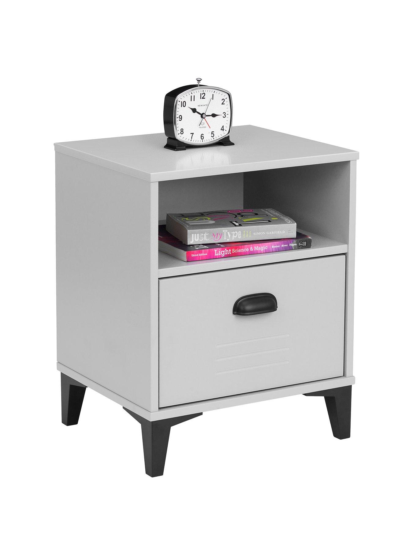 Product photograph of Julian Bowen Lakers 1 Drawer Bedside Chest from very.co.uk