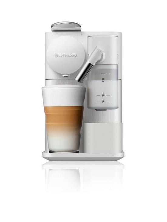 front image of nespresso-lattissima-one-coffee-machine-by-dersquolonghi-en510w-white