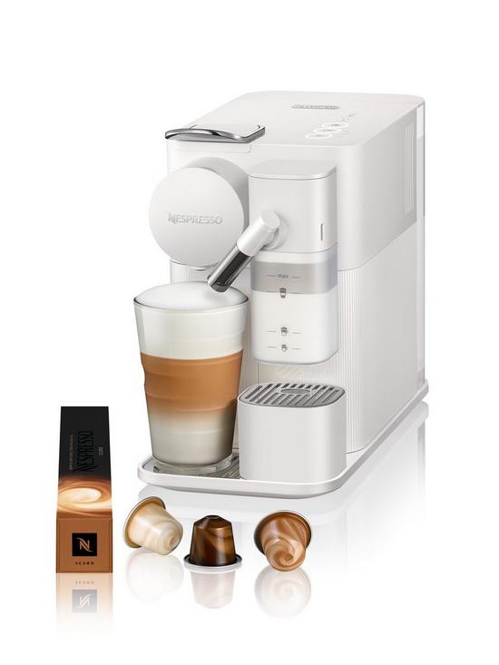 stillFront image of nespresso-lattissima-one-coffee-machine-by-dersquolonghi-en510w-white