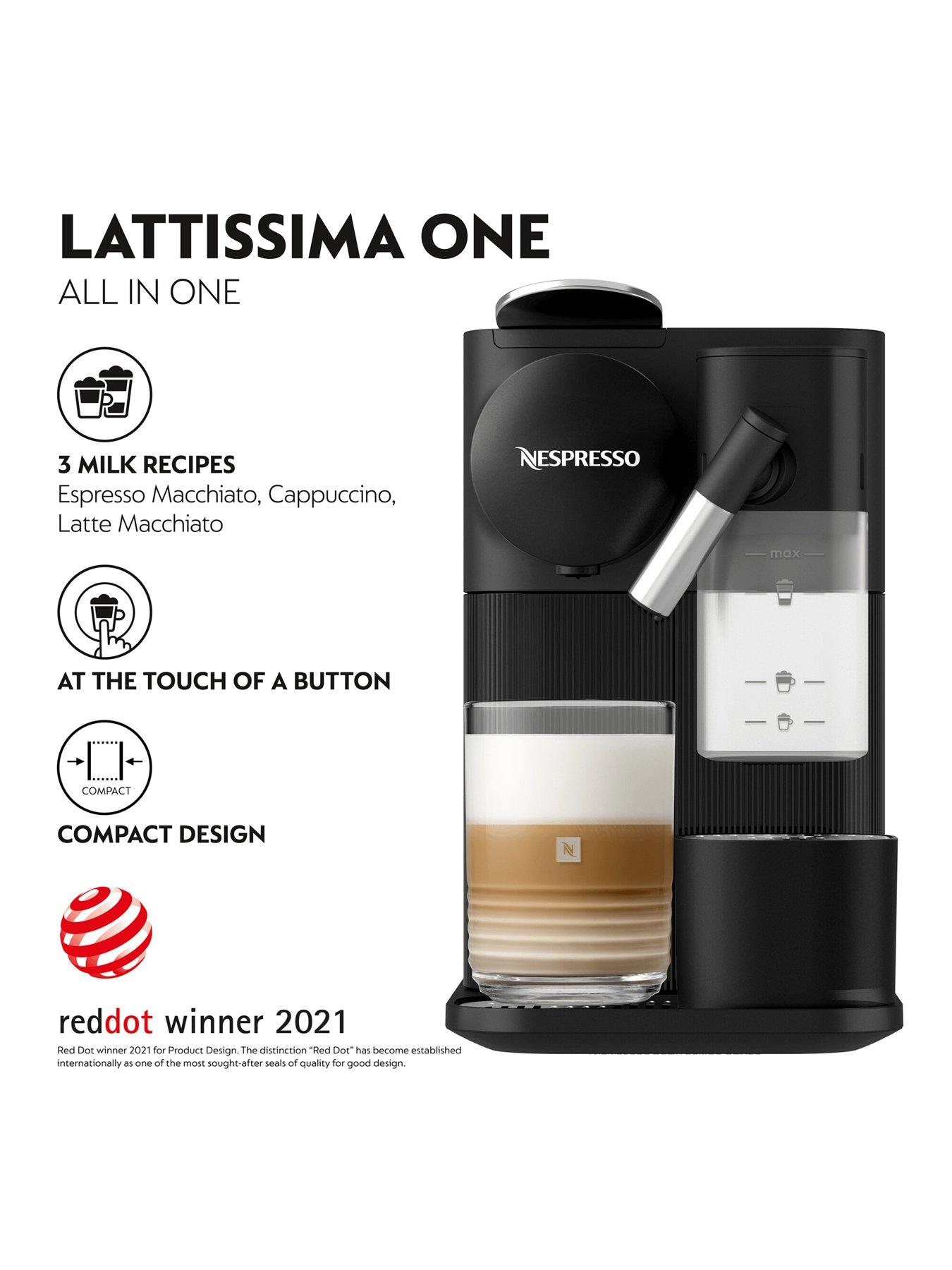 Image 3 of 8 of Nespresso Lattissima One Coffee Machine by De&rsquo;Longhi - EN510.W - Black