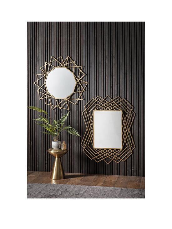 front image of hometown-interiors-charlton-round-mirror-gold