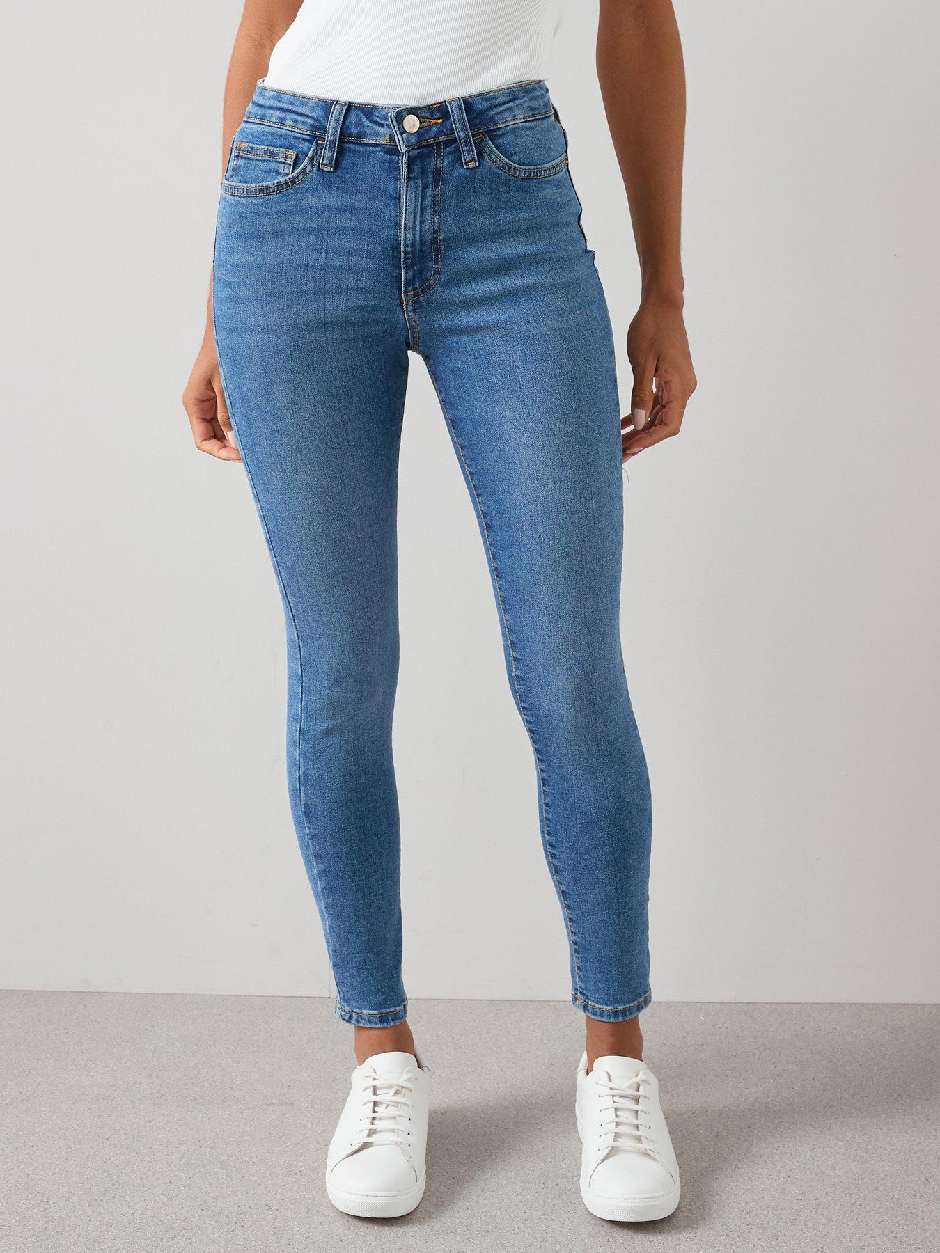 The Very Collection Short Florence High Rise Skinny Jeans - Mid Wash