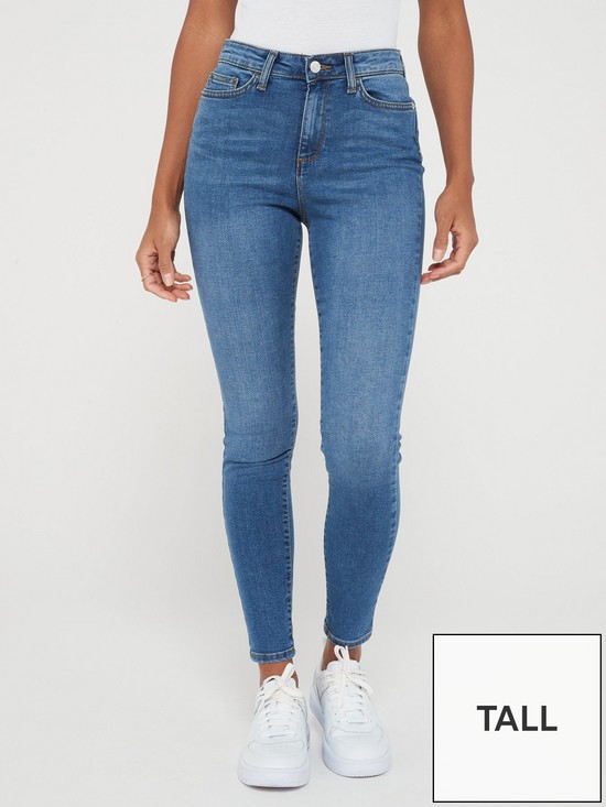 front image of v-by-very-newnbsptall-florence-high-rise-skinnynbspjean-mid-wash