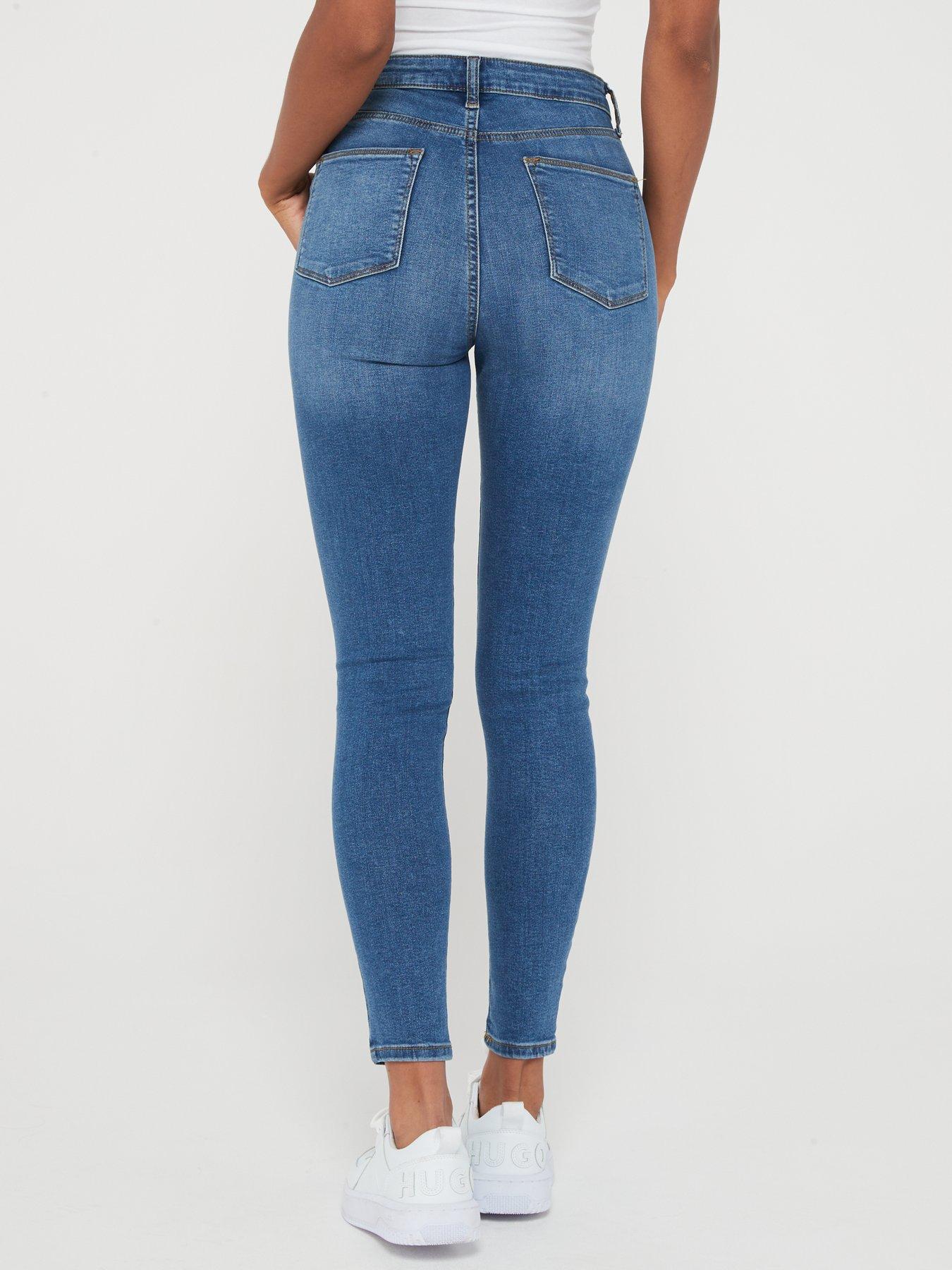 Mid wash high waisted best sale skinny jeans