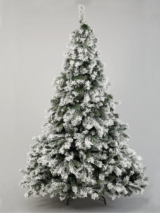 stillFront image of 8ft-flocked-pre-lit-downswept-pine-christmas-tree