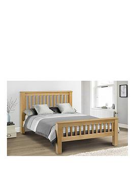 Product photograph of Julian Bowen Amsterdam Oak Double Bed Frame from very.co.uk