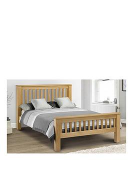 Product photograph of Julian Bowen Amsterdam Oak King Size Bed Frame from very.co.uk