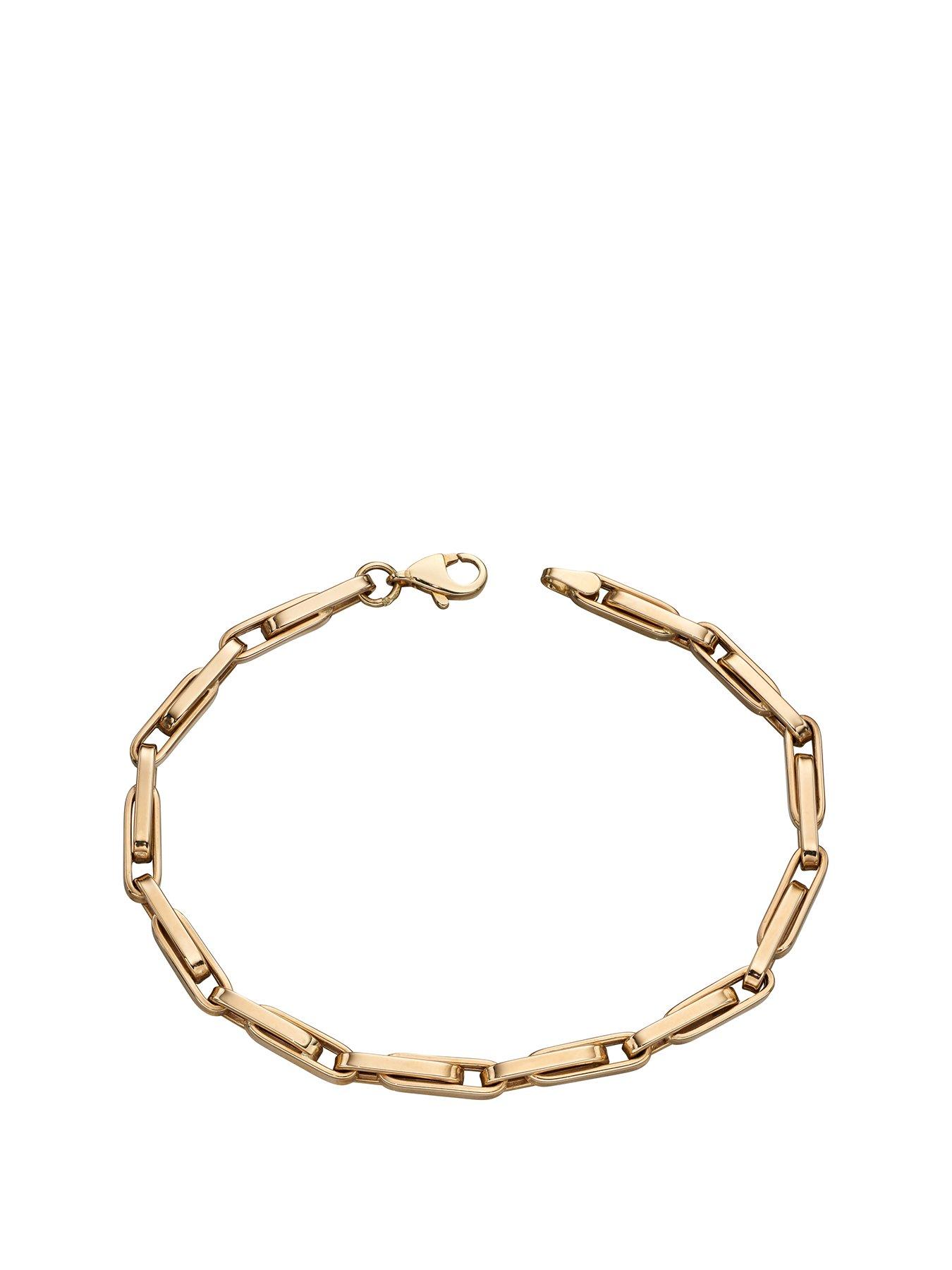  9ct Yellow Gold Long Links Bracelet, Length 19.5cm