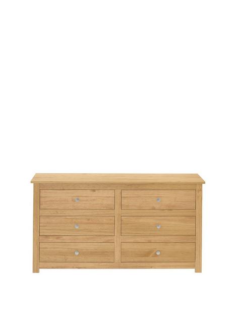 julian-bowen-radley-6-drawer-chest-waxed-pine