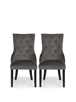 Product photograph of Julian Bowen Set Of 2 Veneto Knockerback Chairs from very.co.uk